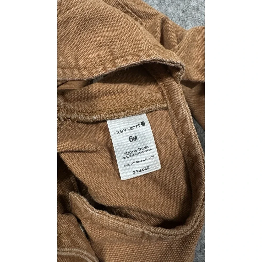 Carhartt Baby Overalls 6M Brown Duck Canvas Workwear Bibs